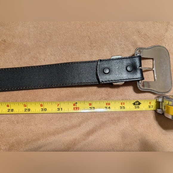 Authentic Harley-Davidson® Black Quality Leather Belt Silver Tone Buckle - Picture 4 of 9